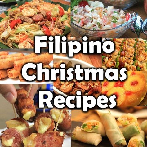 Here are the Filipino Christmas Recipes usually served during the Filipino Noche Buena feast. Filipino Holiday Dishes, Christmas Filipino Food, Filipino Christmas Food, Polynesian Christmas, Filipino Christmas Recipes, Filipino Meals, Philippine Recipes, Christmas In The Philippines, Philippines Christmas