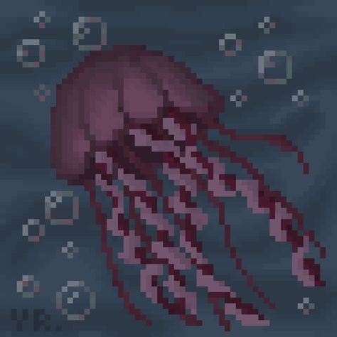 Jellyfish Minecraft Build, Jellyfish Minecraft, Minecraft Jellyfish, Pixel Jellyfish, Jellyfish Pixel Art, Ocean Pixel Art, Jellyfish Pixel Gif, Ocean Pixel Gif, Blue Jellyfish Medium Widget