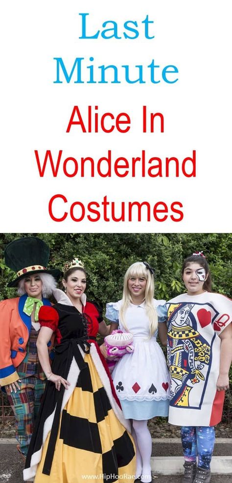 Last Minute Alice In Wonderland Costume and Party Ideas that will be EASY to replicate and you will love to do #costumes #aliceinwonderlandparty #aliceinwonderland Alice In Wonderland Costume Diy, Wonderland Costume Ideas, Alice In Wonderland Costume Ideas, Alice In Wonderland Costumes, Alice In Wonderland Themed Party, Last Minute Kostüm, Halloween Alice In Wonderland, Alice In Wonderland Diy, Alice In Wonderland Decorations