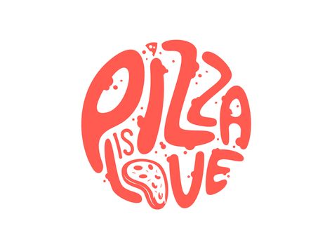 Pizza is love by Gustavo Zambelli #Design Popular #Dribbble #shots Pizza Project, Food Logo Design Inspiration, Pizza Branding, Cute Pizza, Pizza Logo, Pizza Art, Learning Logo, Pizza Design, I Love Pizza