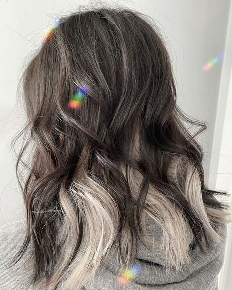 Bold Underneath Hair Color Ideas You’ll Love White Hairstyle, Under Hair Color, White Ombre Hair, Hair Dyed Underneath, Underneath Hair Color Ideas, Underneath Hair Color, Hidden Hair Color, Hair Color Idea, Black White Hair