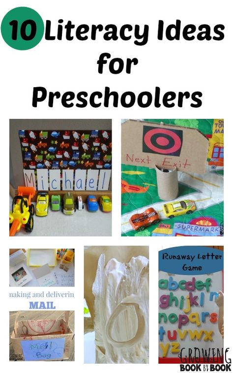 Some of our favorite literacy ideas for preschoolers. 10 writing, reading and language ideas for filling our preschoolers' tool bags. Preschool Literacy Activities, Teach Child To Read, Preschool Reading Activities, Literacy Bags, Reading And Writing Skills, Ideas For Preschoolers, Early Childhood Literacy, Preschool Reading, Preschool Literacy