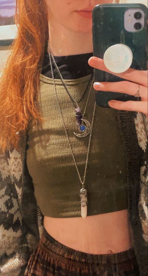 Hippie Boho Crystal Jewelry Necklace Necklaces Rose Quarts Amythest Layered Moon Aesthetic Style Inspo Layered Hippie Necklaces, Layered Necklaces Crystal, Hippie Necklace Layering, Physical Manifestation, Necklaces Rose, Crystal Jewelry Necklaces, Witch Costumes, Moon Aesthetic, Witch Halloween Costume