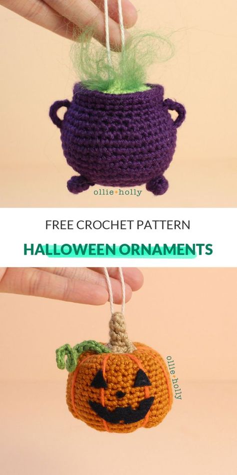 Crochet Halloween Animals, Halloween Ornaments Crochet, Crochet Halloween Ornaments Free Pattern, Cute Spider Crochet Pattern Free, Halloween Decoration Crochet, Halloween Crochet Ornaments, Halloween Decor Crochet Patterns Free, Crochet Halloween Patterns Free Pumpkin, Hocus Pocus Crochet Patterns Free