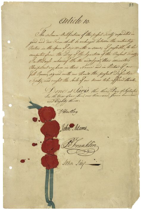 Final page of the Treaty of Paris signed by John Adams, Benjamin Franklin and John Jay | www. USHistoryScene.com Treaty Of Paris, Teaching Us History, John Jay, Wood Gallery Frames, Homeschool Social Studies, Social Studies Worksheets, American Colonies, John Adams, Colonial America