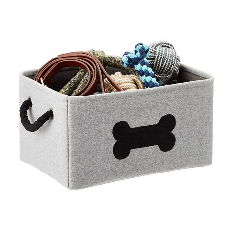 Fabric Pet Storage Bin | The Container Store Pet Food Containers, Pet Storage, Dog Toy Storage, Purse Storage, Decorative Storage Baskets, How To Roll Towels, Gear Organizer, Pet Gear, Fabric Storage Bins