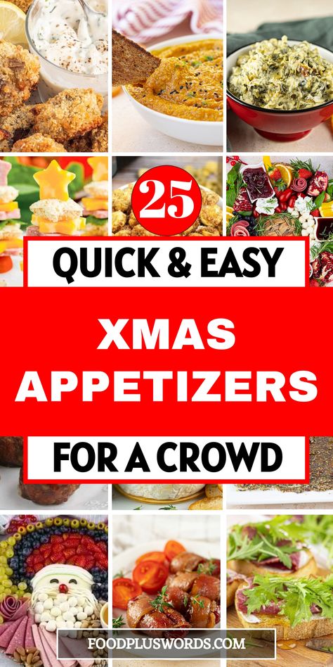 Impress your friends and family this holiday season with these fun and festive Xmas appetizers! These easy-to-make starters are perfect for any Christmas party. From quick and simple recipes to cute holiday-themed ideas, you'll find the perfect appetizer for your Xmas dinner. Whether you're looking for finger foods or party favorites, these Christmas appetizers will be a hit at your holiday gatherings. | Xmas Appetizers | Christmas Party Appetizer Ideas | Christmas Eve Appetizers Parties Food | Simple Christmas Eve Appetizers, Simple Christmas Appetizers For A Party, Christmas Starters Ideas Simple, Xmas Eve Appetizers, Quick Christmas Appetizers, Easy Xmas Appetizers, Christmas Eve Appetizers Parties Food, Christmas Party Appetizer Ideas, Simple Christmas Appetizers