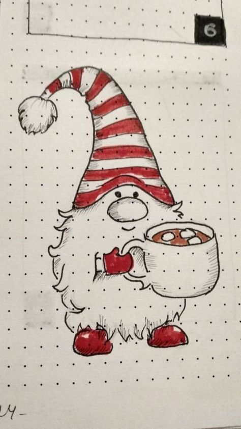 Christmas Drawing Ideas Creative, Christmas Journal Ideas, Christmas Drawing Ideas, Bullet Journal Christmas, Drawing Ideas Creative, Easy Christmas Drawings, Xmas Drawing, December Bullet Journal, Christmas Sketch