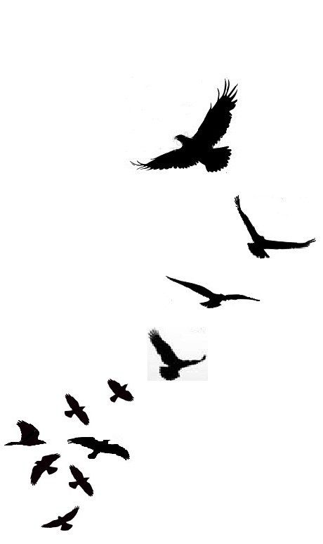 Birds Tattoo Design Men, Flock Of Crows Tattoo, Ravens Tattoo Design, Flying Raven Tattoo, Simple Crow Tattoo, Crow Tattoo For Men, Flying Birds Tattoo, Birds Tattoo Design, Flying Crows