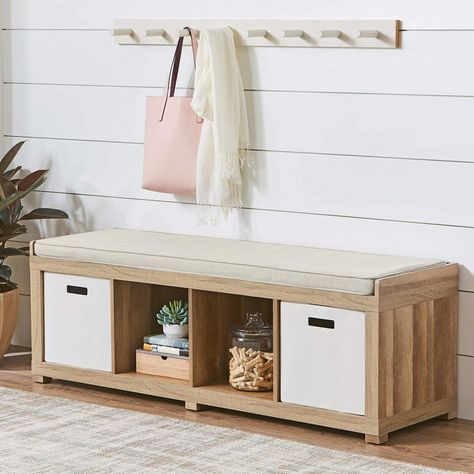 Best Home Organization Products From Walmart | POPSUGAR Family Cube Storage Bench, 4 Cube Organizer, Cubby Storage Bench, Entryway Bench Storage, Cubby Storage, Cube Organizer, Entryway Storage, Inspire Me Home Decor, Bench With Shoe Storage