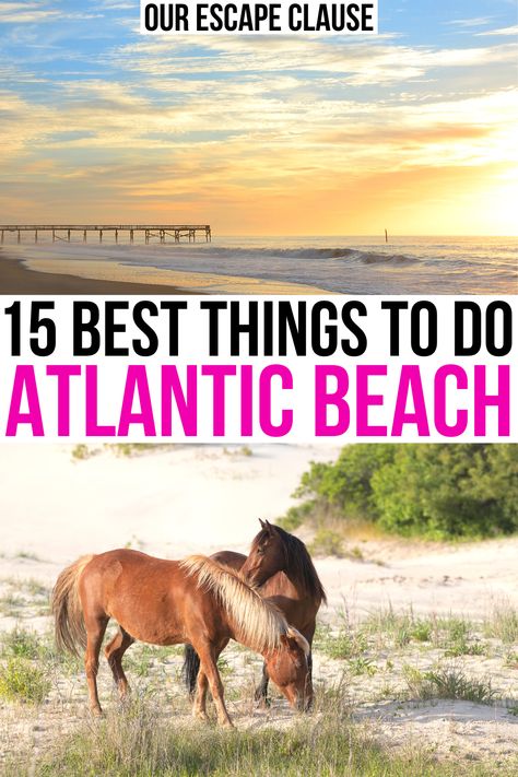 North Carolina's Crystal Coast is home to some phenomenal sights. Here are the best things to do in Atlantic Beach NC and beyond!  what to do in atlantic beach nc | atlantic beach north carolina travel guide | vacation atlantic beach nc | best beaches in north carolina | southern outer banks north carolina | fort macon state park nc | shackleford banks nc | atlantic beach things to do in | best places to visit in north carolina | best beaches in the south | Crystal Coast North Carolina, Atlantic Beach North Carolina, Atlantic Beach Florida, Outer Banks North Carolina Vacation, Emerald Isle North Carolina, Atlantic Beach Nc, Zelt Camping, North Carolina Vacation, Emerald Isle Nc