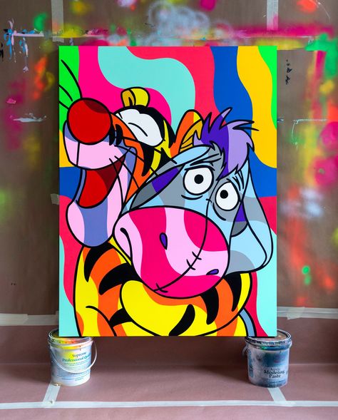 Pop Art Disney, Disney Canvas Paintings, Disney Painting, Disney Pop Art, Disney Canvas Art, How To Act, Disney Canvas, Hippie Painting, How To Talk