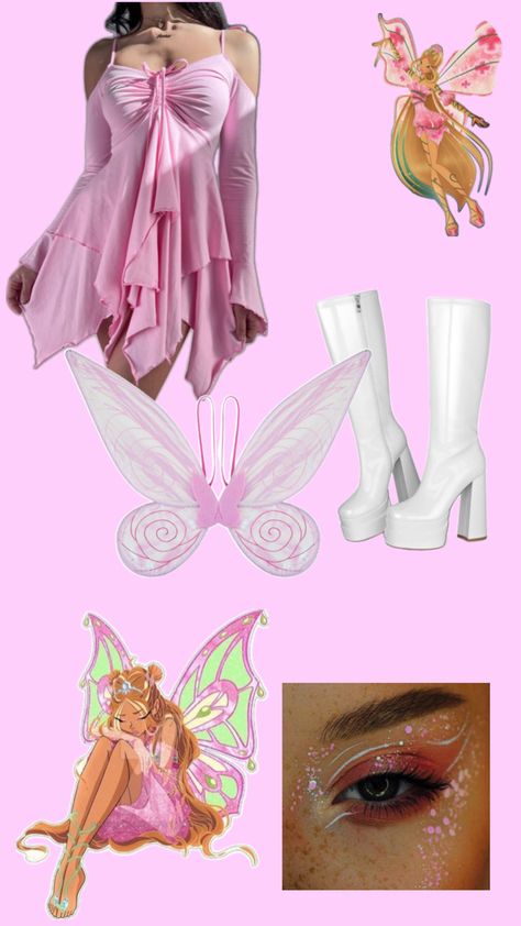 Flora from Winx Club costume inspo Fairytopia Halloween Costume, Flora From Winx Club Costume, Winx Flora Outfits, Flora Winx Club Costume, Winx Club Costumes, Winx Club Halloween, Flora Cosplay, Flora From Winx Club, Winx Club Cosplay