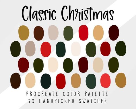 Color Palette Winter, Color Palette For Procreate, Color Palette Procreate, Palette Winter, Procreate Palette, Christmas Palette, Winter Artwork, Christmas Color Palette, Procreate Color Palette