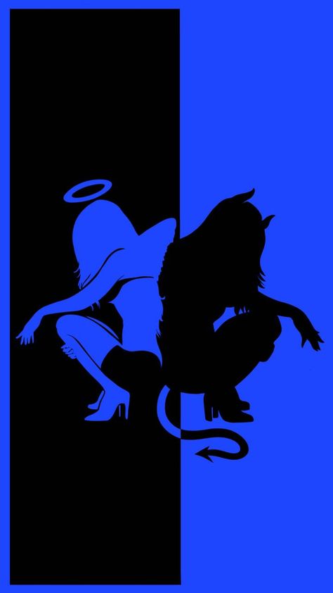 Devil Angel, Black And Blue Wallpaper, Blue Aesthetic Dark, Angel Blue, Cute Blue Wallpaper, Bad Girl Wallpaper, Scary Wallpaper, Wallpaper Iphone Neon, Crazy Wallpaper