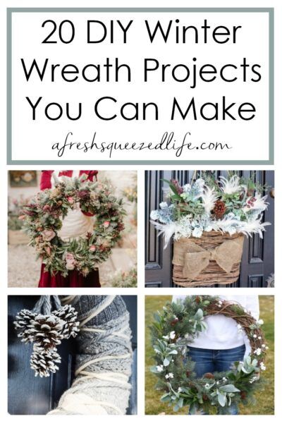 20 DIY WINTER WREATH IDEAS January Wreaths For Front Door Winter, January Wreath Ideas, Winter Wreath Ideas, Wire Wreaths, January Wreath, Diy Winter Wreath, Fuzzy Pillows, Winter Door Decorations, Winter Wreath Diy