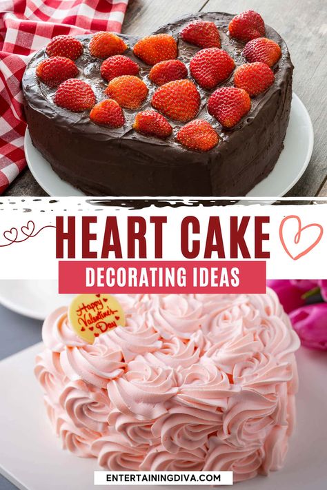 How To Make a Heart Shaped Cake Without A Heart Shaped Pan | Holidays and events Heart Cake Design, Heart Shaped Cake Pan, Heart Shaped Cake, Dark Chocolate Candy, Square Cake Pans, Cream Cheese Frosting Recipe, Shaped Cake, Heart Shaped Cakes, Valentines Day Desserts