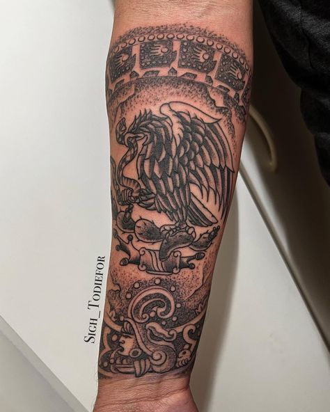 Mexican Shoulder Tattoo Men, Mens Mexican Tattoos, Tattoo Ideas Aztec Mexican, Mexico Sleeve Tattoo, Mexican Arm Sleeve Tattoos, Mexican Theme Tattoo Sleeve, Female Mexican Tattoos, Mexican Arm Tattoo, Mexican Sleeve Tattoo Men