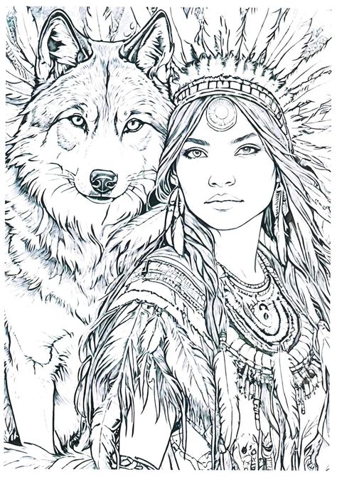 Native Coloring Pages, Native American Art Drawings, Indian Coloring Pages, Native American Coloring Pages, Couple Coloring Pages, Native American Tattoo Designs, Native American Drawing, Native American Tattoo, Native American Woman