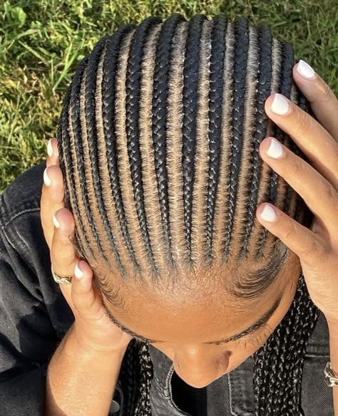 Straight Lines Hairstyle, Straight Cornrows Braids For Black Women, Small All Back Cornrows, 20 Cornrows Braids Straight Back, Cornrows Straight Back Styles, Small Straightback Cornrows Braids, Cornrow To The Back, 10 Cornrows Braids Straight Back, Conrows Lines And Braids With Beads