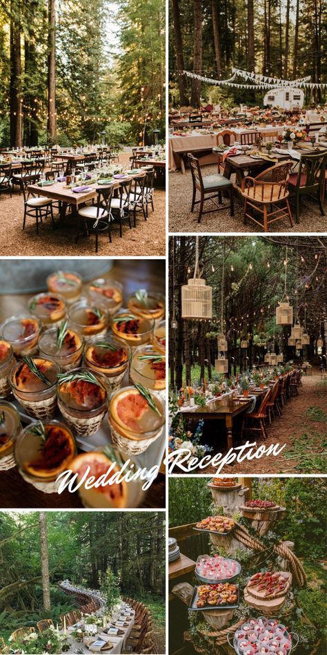 creative wedding reception ideas for your forest wedding Fantasy Theme Wedding, Creative Wedding Reception Ideas, Woodland Wedding Table, Wedding Cake Nature, Mountain Birthday, Forest Wedding Ideas, Wedding Cake Forest, Forest Wedding Decorations, Forest Wedding Reception