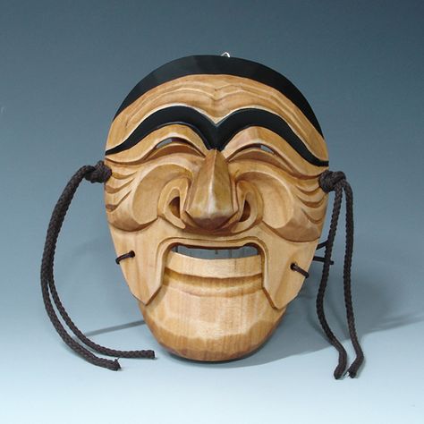 Asian Mask, Korean Mask, Yin Yang Designs, Wooden Mask, Mask Dance, Wall Mask, Smiling Man, Decorative Wall Plaques, Traditional Korean