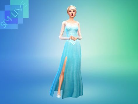 Elsa Blue Dress, Disney Princess Challenge, Female Sleepwear, Sims 4 Toddler Clothes, Los Sims 4 Mods, Sims Packs, Frozen Dress, Sims 4 Anime, Sims 4 Game Mods