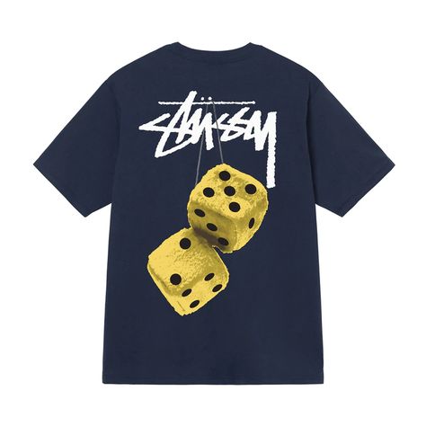 Men's Tees: Graphic Tees & Basic Logo T-Shirts by Stüssy Fuzzy Dice, Dice Design, Streetwear Essentials, Clothes Wishlist, Printed Tees, Cotton Shorts, Mens Tees, Tshirt Logo, Piece Of Clothing