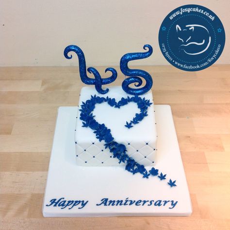 45th Anniversary Cake, 45 Year Anniversary, 45th Wedding Anniversary, 45th Anniversary, Anniversary Ideas, Anniversary Cake, Bakery Cakes, 45 Years, Happy Anniversary