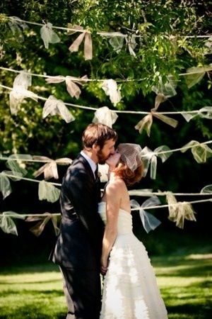 Ideas for bows Tulle Garland, Diy Outdoor Weddings, Garland Backdrops, Lowcountry Wedding, Wedding Ceremony Backdrop, Washington Weddings, Southern Weddings, Ceremony Backdrop, Garland Wedding