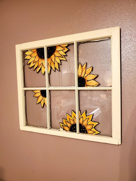 Fall Painted Window Ideas, Fall Window Painting Ideas Easy, Fall Painting On Windows, Window Painting Summer, Easy Window Painting Ideas, Sunflower Window Painting, Summer Window Painting, Fall Window Painting Ideas, Fall Tree Window Painting