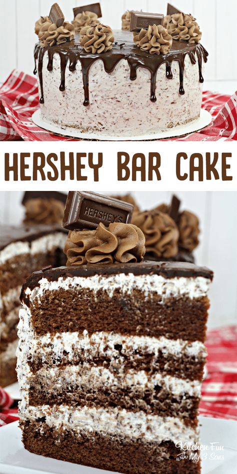 Hershey Bar Cake, Hershey Bar Cakes, Hershey Cake, Chocolate Bar Cakes, Hershey Chocolate Cakes, Candy Bar Cake, German Chocolate Cake Mix, Bar Cake, Hershey Bar