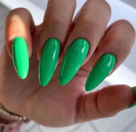 Green Almond Nails, Nail Designs Ideas, Bunny Nails, Green Nail Designs, Nail Stickers Decals, Green Nail, Classy Acrylic Nails, Christmas Nails Acrylic, Playboy Bunny