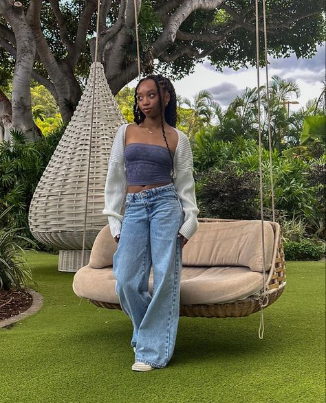 Outfits With Box Braids, Summer Pants Outfits Dressy, Jordyn Lenae Outfits, Jordyn Lenae, Summer Fits Black Women Girly, Earthy Black Woman Aesthetic Summer, Black Island Girl Aesthetic Outfits, Cali Girl Aesthetic Black Women, Earthy Black Girls Aesthetic Summer