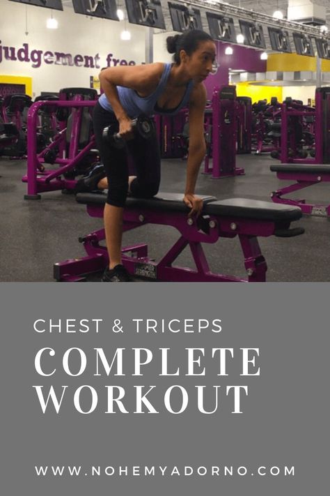 Bis Workout, Jamie Eason Workout, Tricep Workout Gym, Chest And Triceps Workout, Tri Workout, Planet Fitness Gym, Chest And Back Workout, Chest And Tricep Workout, Tricep Exercises