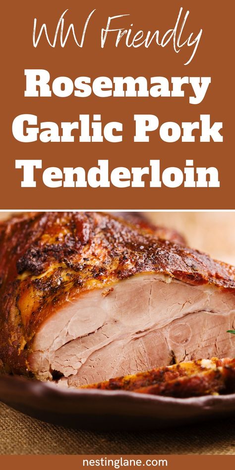 Healthy Pork Tenderloin Recipes, Oven Baked Pork Tenderloin, Rosemary Pork Tenderloin, Garlic Pork Tenderloin, Baked Pork Tenderloin, Garlic Pork, Healthy Pork, Roasted Pork Tenderloins, Marinated Pork Tenderloins