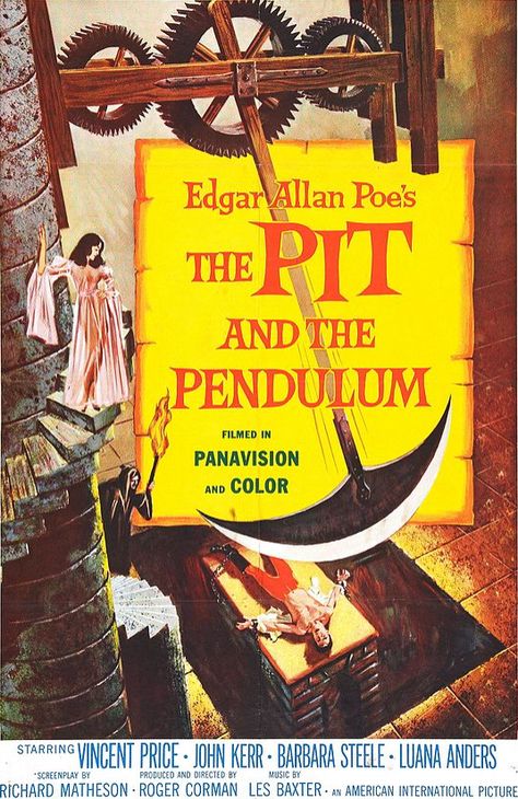 The Pit and the Pendulum The Pit And The Pendulum, Pit And The Pendulum, Barbara Steele, Spanish Inquisition, Roger Corman, Vincent Price, Best Horror Movies, Classic Movie Posters, Retro Horror