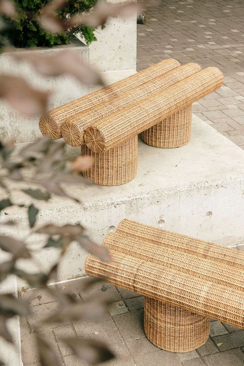 Photo 5 of 6 in The Dwell 24: Fango - Dwell Wooden Benches, Woven Furniture, Wooden Log, Organic Forms, Take A Seat, Furniture Inspiration, Design Milk, Interior Furniture, Bench Furniture