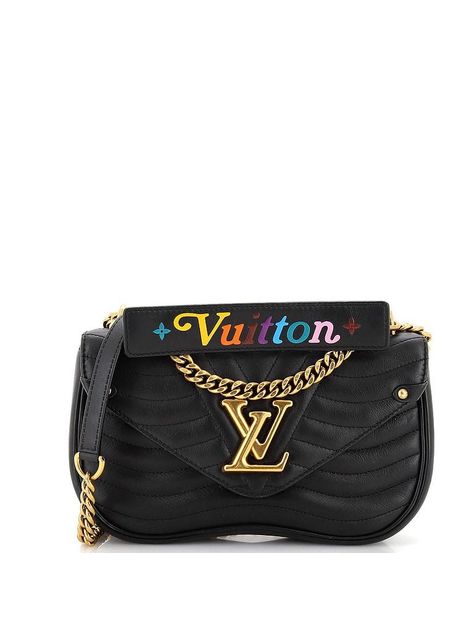 Louis Vuitton Leather Crossbody Bag Size: One Size Bags - used. 100% Leather | Louis Vuitton Leather Crossbody Bag: Black Bags New Wave Chain Bag, Crossbody Bag Black, Chain Bag, Black Bag, Quilted Leather, Chain Bags, New Wave, Leather Crossbody Bag, Leather Crossbody