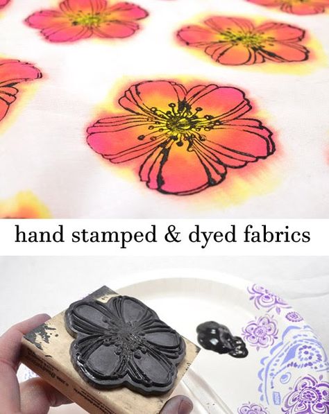 I often want things that don't exist and that is a big motivator in being a crafty gal. If I can't find it, I make it. And when I was env... Sharpie Crafts, Hand Printing, Fabric Stamping, Dyeing Techniques, Fabric Projects, Fabric Paint, How To Dye Fabric, Dyed Fabric, Fabric Art