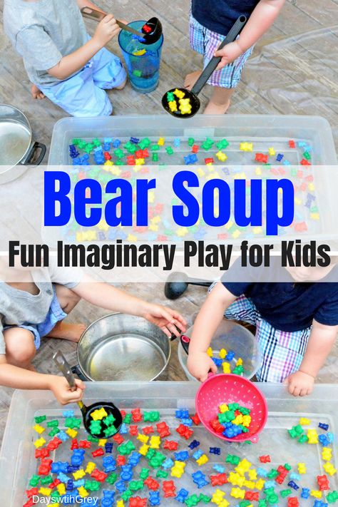 imaginary play ideas for kids with water play. This dramatic play idea is perfect for toddlers and preschoolers. Use in your pre-k classroom to ignite creativity or at home with your three-year-old or four-year-old. #waterplay #sensoryactivities #dramaticplayideas #prek #preschool #preschoollife #sahm #momlife #toddler #toddlerlife Imaginary Play Ideas, Play Ideas For Kids, Pre K Classroom, Counting Bears, Play For Kids, Goldilocks And The Three Bears, Imaginary Play, Teddy Bear Picnic, Bear Theme