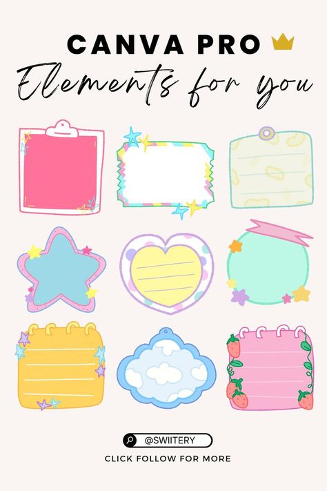 Canva Elements for Your Aesthetic Designs. Tap to browse more elements. Canva Keywords Elements, Free Graphic Design Software, Png Images For Editing, Sticker Clipart, Canva Keywords, Cute Note, Canva Frames, Dessert Illustration, Keyword Elements Canva