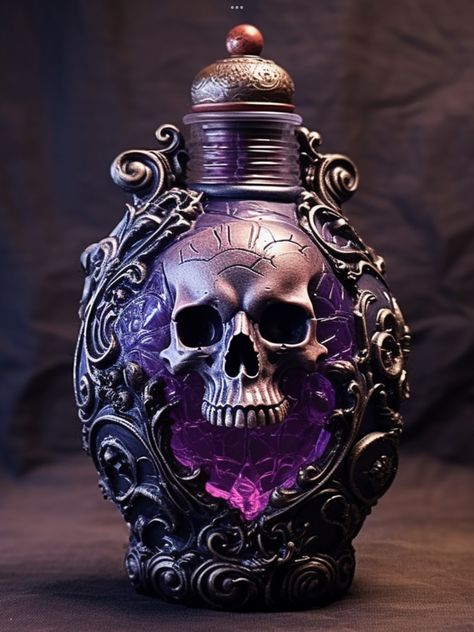 Fantasy Bottle, Magic Potion Bottles, Poison Potion, Fantasy Jewelry Magic, Halloween Potion Bottles, Halloween Bottles, Halloween Potions, Magic Bottles, Perfume Bottle Art