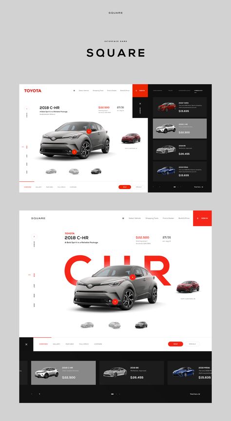 Square toyota screen Car Configurator, Car Advertising Design, Ux Design Inspiration, Web Ui Design, Website Design Layout, Car Showroom, Ui Design Inspiration, Web Inspiration, Web Layout Design