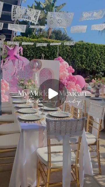 Jenny Medina on Instagram: "Una combinación de mi cultura con mis favoritos elementos mexicanos y un toque moderno.  💕The aesthetic of my dreams came to life , couldn’t have done it without the help of @penelopeflowerdecor @partyonapenny_ @balloonpopdecor  . #modernmexican#talavera#aesthetic#asterik#springbday#birthdayparty#birthdayideas" Mexican Theme Party Pastel Colors, Pink And White Mexican Party, Pink Cielito Lindo Theme, Modern Mexican Birthday Party, Sweet 16 Mexican Theme Fiesta Party, Pink Mexican Party, Mexican Baptism Ideas Girl, Cielito Lindo Baby Shower Theme Pink, Graduation Mexican Party Ideas