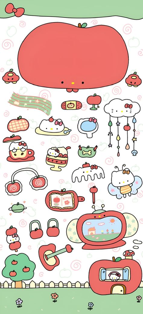 Normal Wallpaper, Wallpaper Doodle, Phone Ideas, Phone Art, Iphone Wallpaper App, Hello Kitty Iphone Wallpaper, Kitty Wallpaper, Cute Patterns Wallpaper, Flower Phone Wallpaper