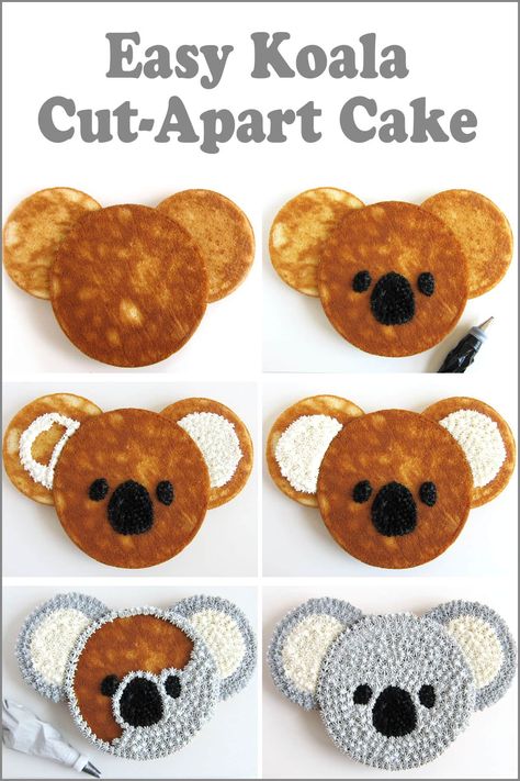 Diy Koala Cake, Koala Bear Cupcakes, Koala Bday Party, Easy Koala Cake, Koala Birthday Cake Ideas, Koala Printables Free, Easy Cute Cake Ideas, Koala Cake Pops, Koala Cupcakes For Kids