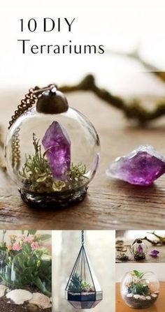 DIY Terrarium, Indoo Terrariums With Crystals, Diy Fake Terrarium, Diy Terrariums, Terrariums Diy, 1000 Lifehacks, Pin Diy, Diy Terrarium, Easy Gardening, Hanging Terrarium