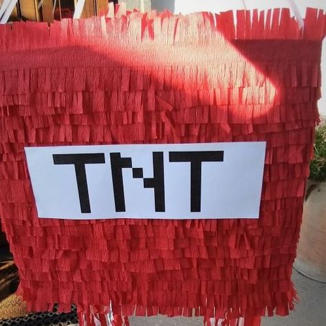 Tnt Pinata, Minecraft Pinata, Tnt Minecraft, Minecraft E, Party Goodie Bags, Birthday Party Goodie Bags, Diy Flag, Diy Pinata, Party Goodies