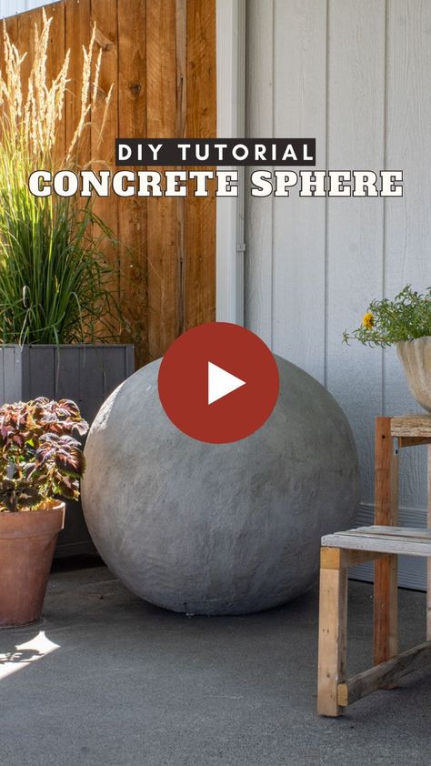 outdoor spheres Concrete Diy Garden, Texture Designs, Garden Spheres, Diy Concrete Planters, Cement Garden, Garden Balls, Modern Backyard Landscaping, Concrete Diy Projects, Garden Makeover